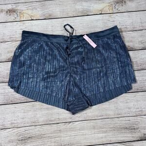 NWT Victoria's Secret Shimmer Pleated Booty PJ Shorts Sparkly Women’s Size Large